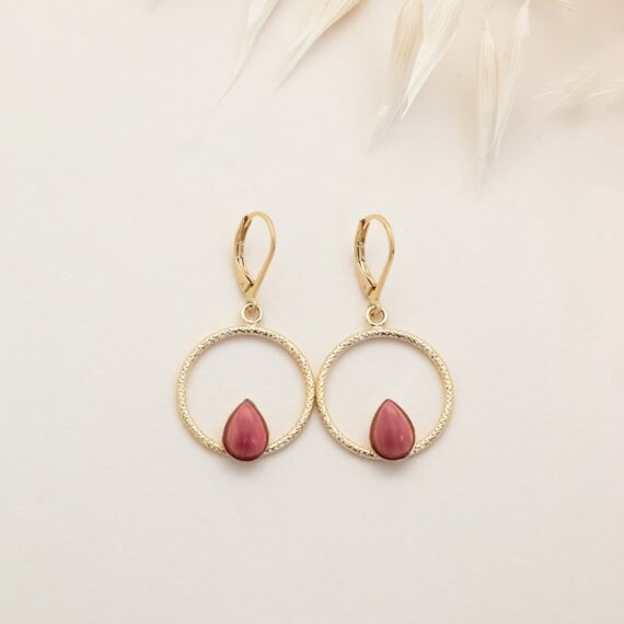 boucles lili rhodonite