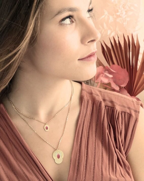 collier boheme rhodonite