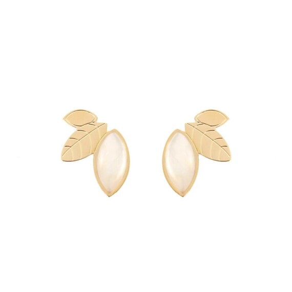 grandes puces d'oreilles hellebore nacre
