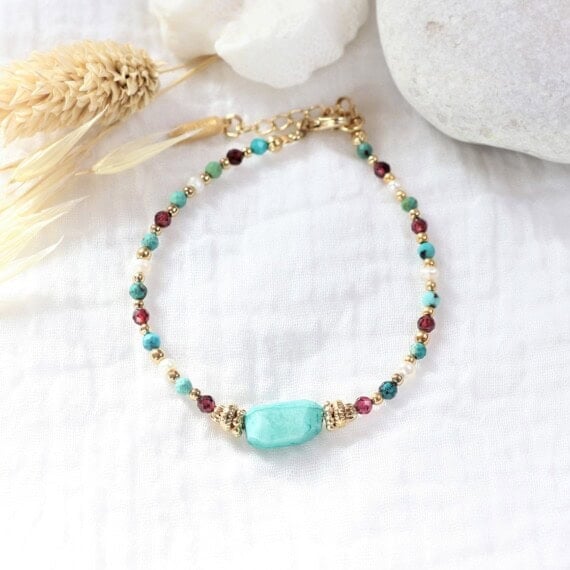 Bracelet Frida Amazonite multipierres