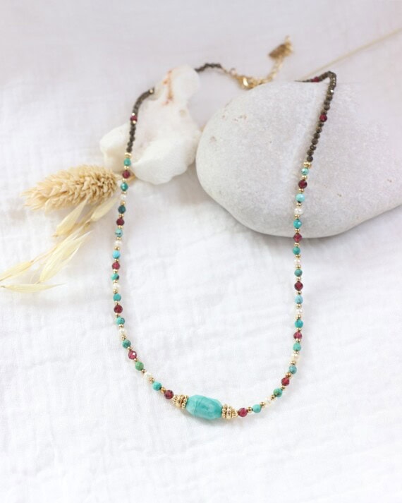 Collier Frida Amazonite multipierres