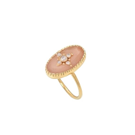 bague thelma pierre de lune rose