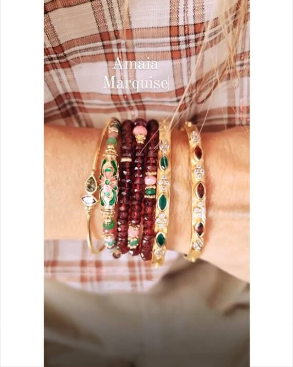 bracelet multitours amaia grenat