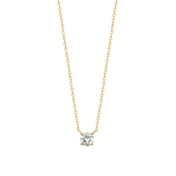 Collier Capucine solitaire plaque or chez poisson plume bijoux