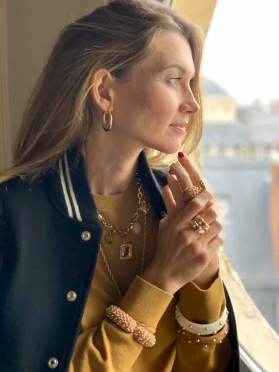 créoles ovales Rose thé