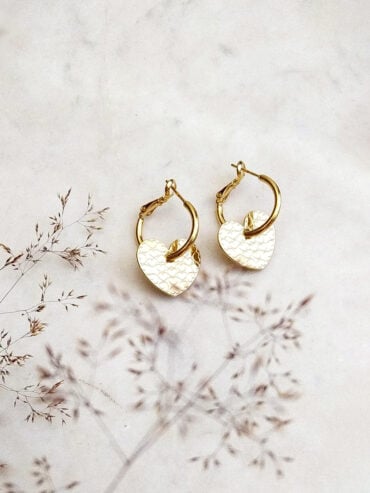 boucles d'oreilles cœur Linda - créoles dorées