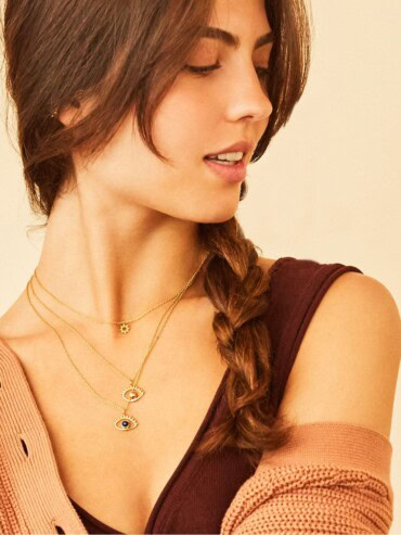 Collier oeil Anja vermeil talisman