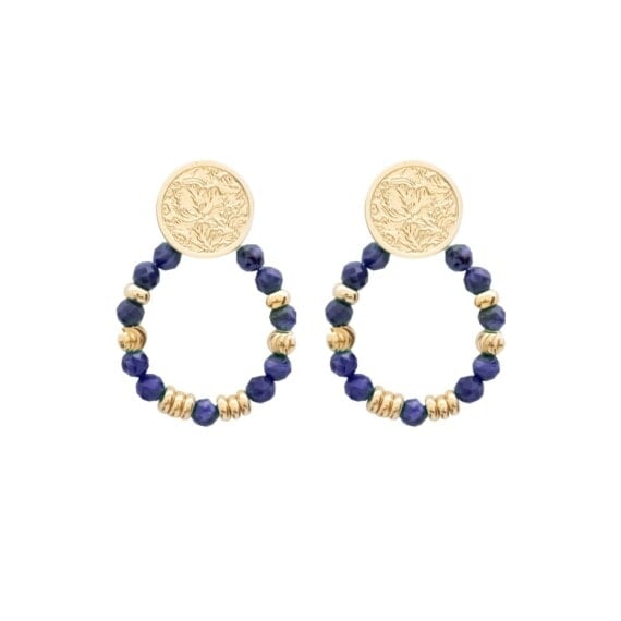 boucles d'oreilles rétro sakura malachite