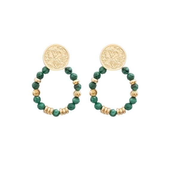 boucles d'oreilles rétro sakura malachite
