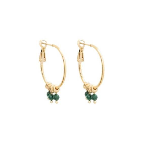 boucles perles sakura malachite