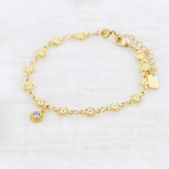 bracelet tina zircon fleurs