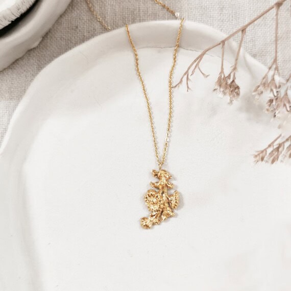 collier sienne fleurs