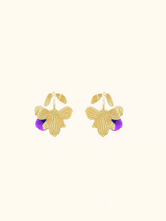 Boucles doreilles floralia fleur d'iris dorée