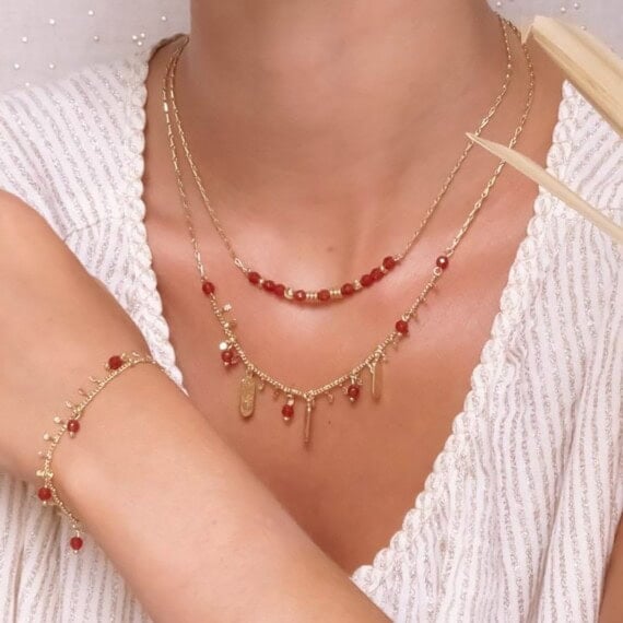 collier sakura accumulation et bracelet
