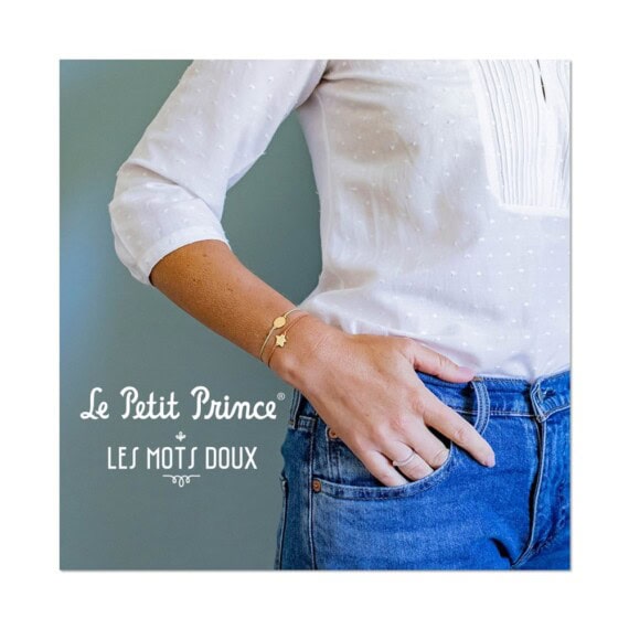 Braclet médaille Le Petit Prince plaqué or