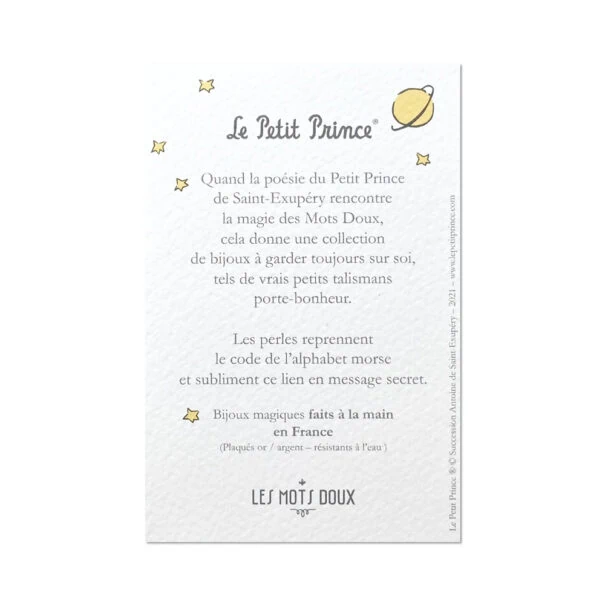 Bracelet le Petit Prince - Coeur - code morse