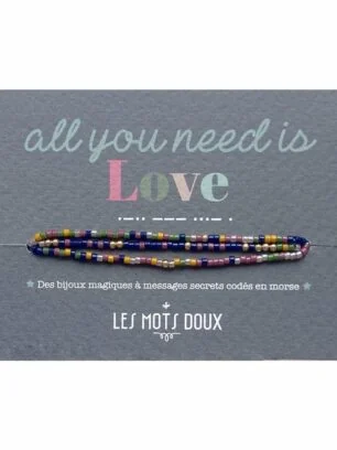 bracelet all you need is Love en code morse