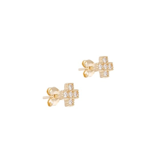 puces d'oreilles croix tatiana
