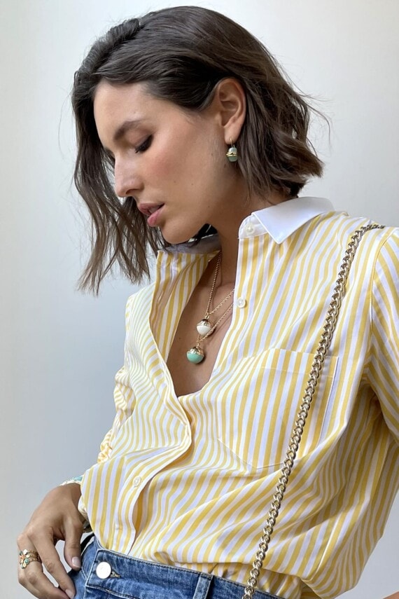 Collier sphère turquoise fuji
