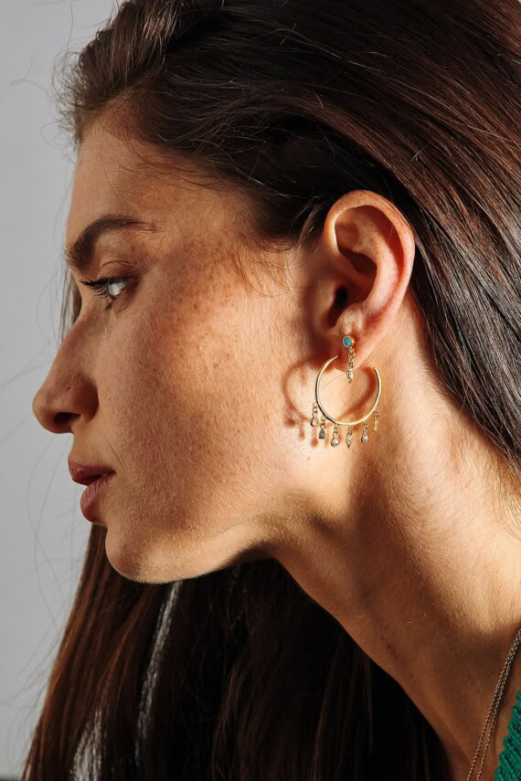 boucles mali turquoise