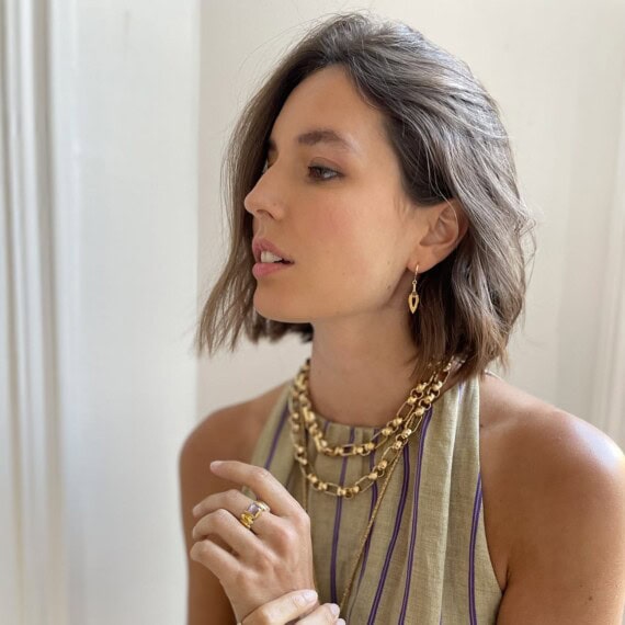 les Boucles d'oreilles amphores améthyste