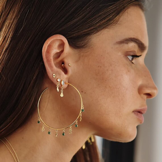mix de boucles d'oreilles mali nacre femme profil COk