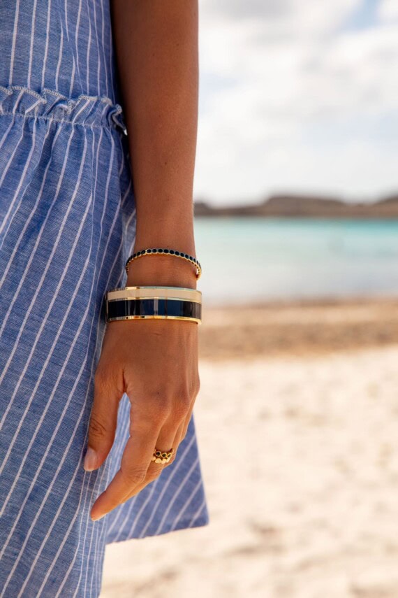 Bracelet Vaporetto Bleu nuit Blanc sable