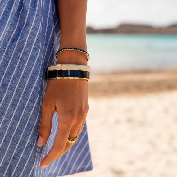 Bracelet Vaporetto Bleu nuit Blanc sable