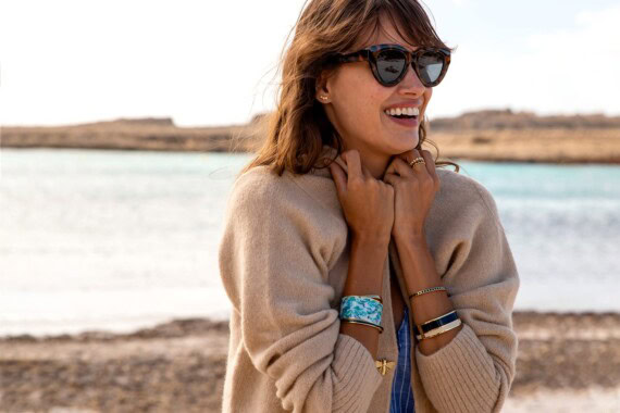 Bracelet Vaporetto Bleu nuit Blanc sable