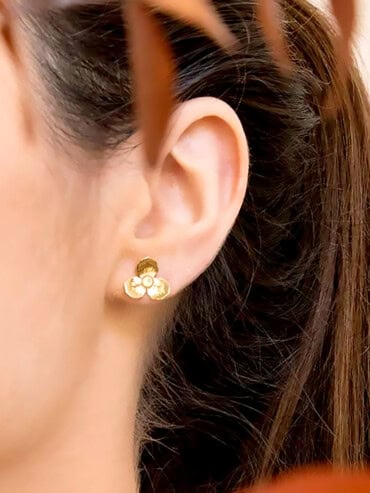 Puces fleurs primavera nacre femme