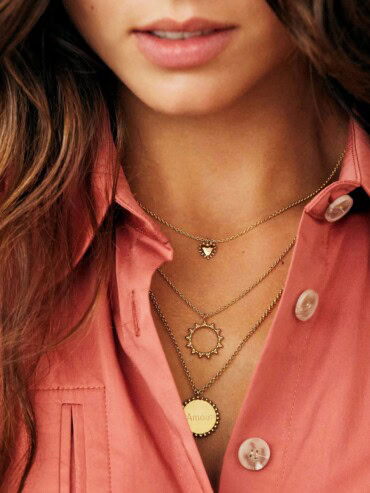 colliers soleil et coeur femme - bijoux agnes de VErneuil