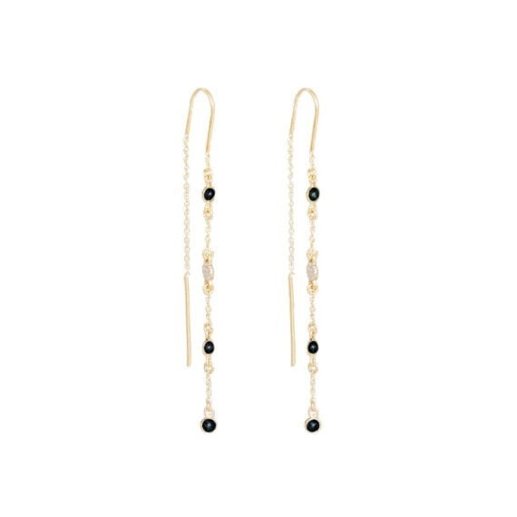 boucles d'oreilles Sitara zircons noirs