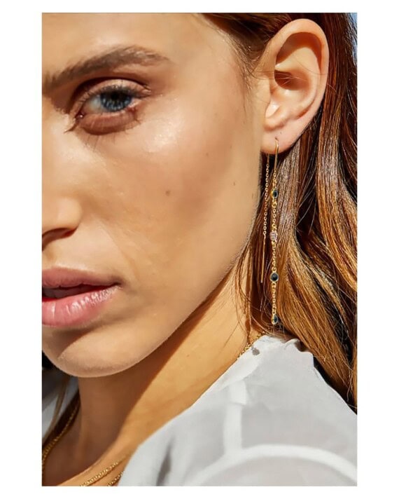 boucles sitara zircons noirs
