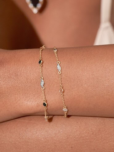 Bracelet Sitara zircons noirs