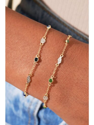 Bracelet Sitara zircons noirs