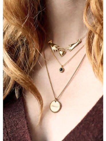 Collier médaille perlée Mon Amour