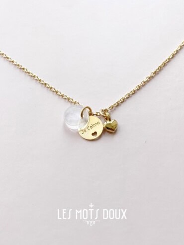 Collier médaille Je t'aime