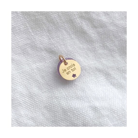 medaille Je crois en toi pierre fine amethyste