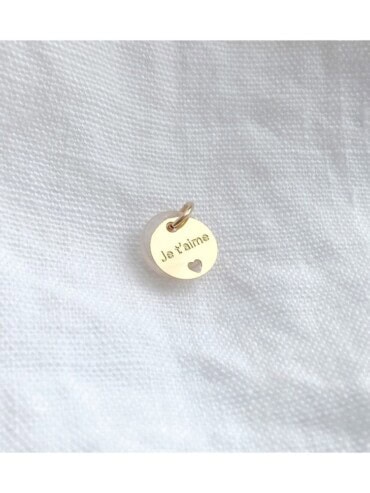 Collier médaille Je t'aime