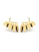Boucles d'oreilles Climbers Plumetis email noir