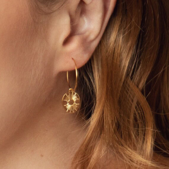 boucles d'oreilles Séléné femme détail