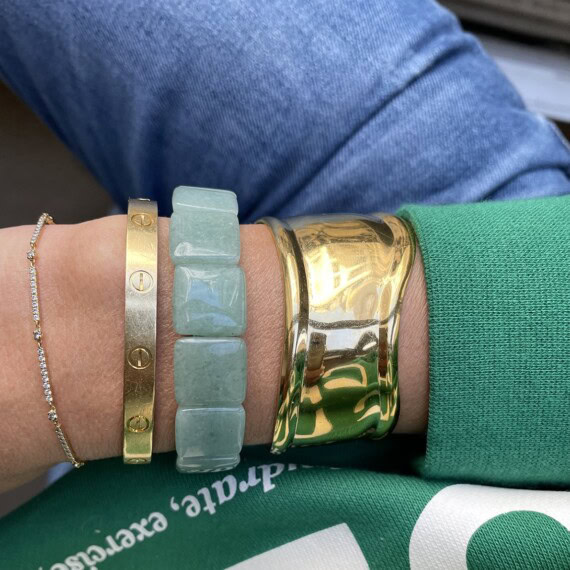 Bracelet élastiqué facetté aventurine femme dear charlotte