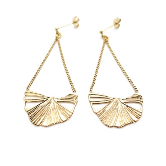 boucles d'oreilles pendantes Nature Ginko