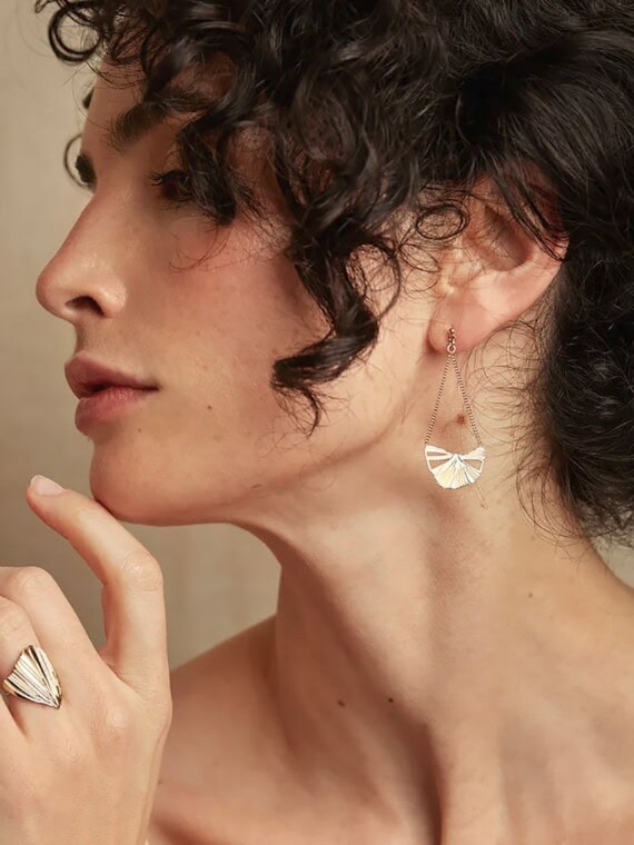 boucles d'oreilles pendantes Nature Ginko