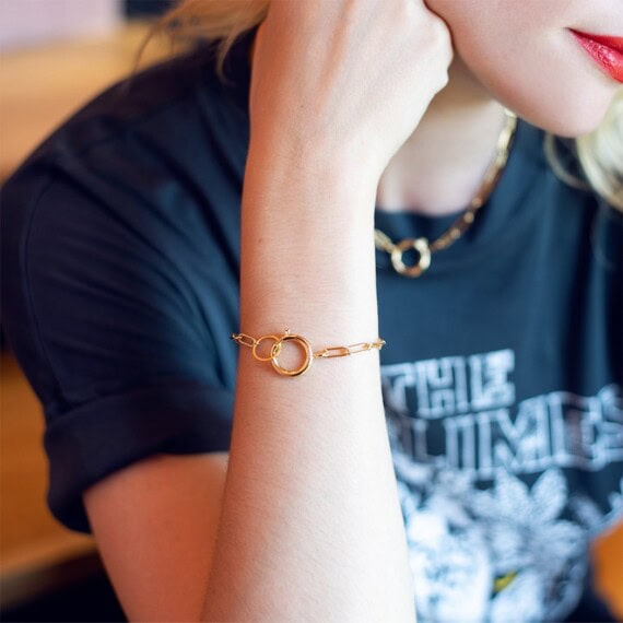 bracelet pure 5 maillons et mousqueton