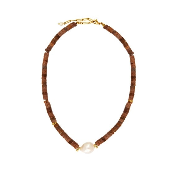 Collier rondelles rhodonite et perle