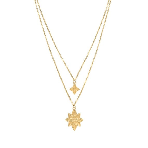 collier double fleur de neige flocon