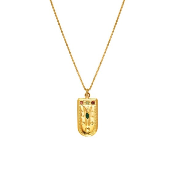 Collier plaque multi-pierres almeria - dear charlotte