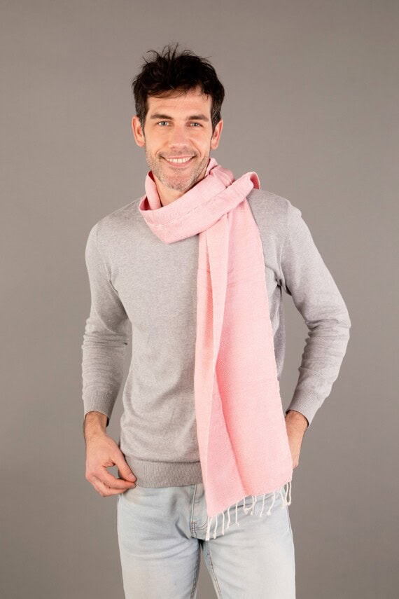 echarpe krama rose poudre