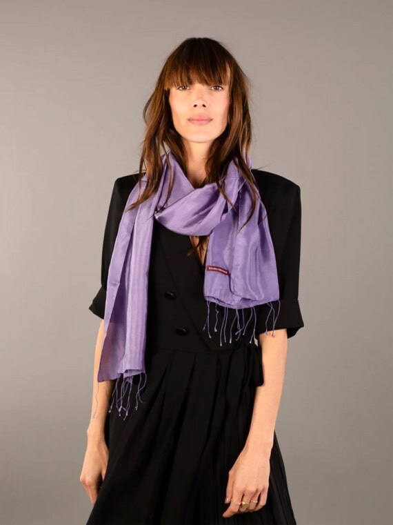 etole en soie organza krama heritage violet amethyste femme